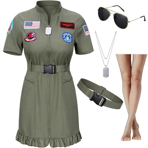 TOKYO REVENGERS Disfraz de piloto de combate para mujer, vestido de vuelo de la Fuerza Aérea, disfraz de Halloween con accesorios (S)