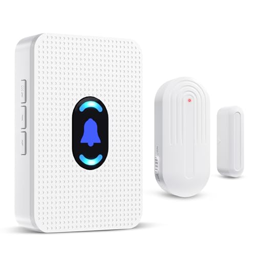 Daytech Wireless Door Sensor Chime Door Entry Chime with 800ft Range 20 Chimes 5 Adjustable Volume Door Open Chime for Business/Home/Office/Store When Entering, 1 Sensor + 1 Receiver