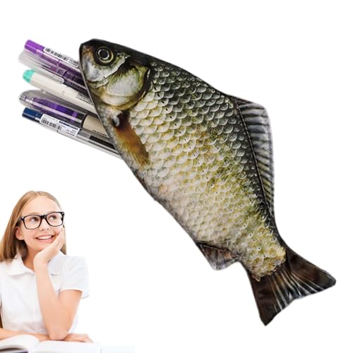 Estojo para lápis de peixe, estojo para lápis de carpa, bonito organizador para a escola, estojo multifuncional para adultos, meninos e meninas