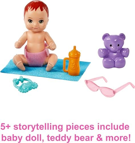 Barbie Skipper Babysitters, Inc. Playset with Skipper Babysitter Doll (Brunette), Stroller, Baby Doll & 5 Accessories, Toy for 3 Year Olds & Up - 4