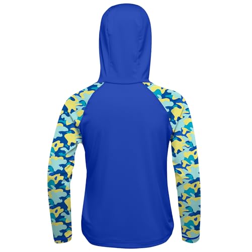 Image of Boys Rash Guard Swim Hoodie, Kids Long Sleeve Sun Fishing Shirts