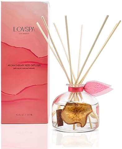 LOVSPA Spicy Apple Cinnamon Reed Diffuser Gift Set | Clarity | Macintosh Apple, Cinnamon, Clove Bud & Vanilla Scented Room Fragrance | Decorative Room Freshener