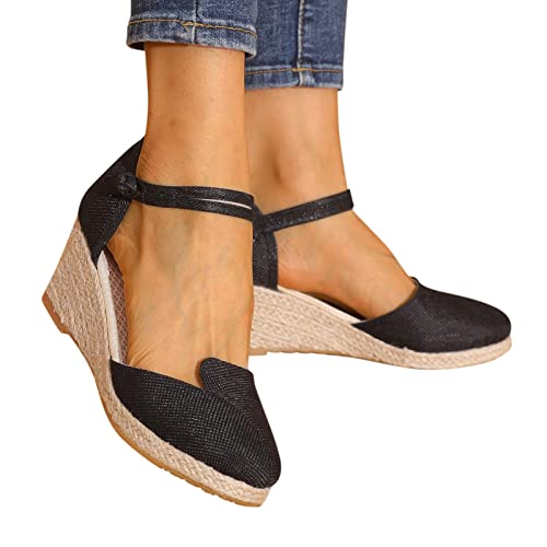 Générique Espadrilles Sandales Talon Compensé Femme...