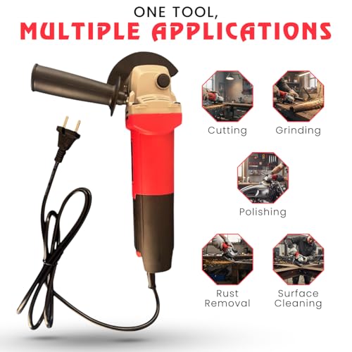 Image of Jon Bhandari Tools 4 Inch Angle Grinder Pro 850W 11000RPM Electric Grinder Machine for Metal, Steel & Tile Cutting, Grinding, Polishing & Rust Removal - Heavy Duty Professional Power Tool