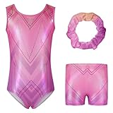 Valcatch Gymnastics Leotards for Girls with Shorts Sparkly Unitards Biketards Kids Dance Shorts Ballet One Piece Activewear