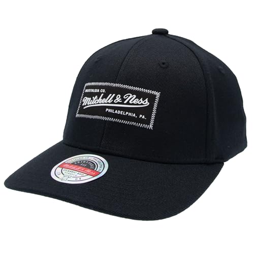 Mitchell & Ness Snapback – Biowashed Zig Zag – Small Box Logo, nero, Nero Classic Red, Taglia unica