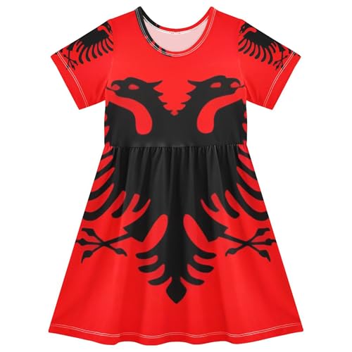 Toddler Girls Dresses 2t Albania Flag Summer Outfits Floral Print Dress Children Dress