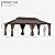 GAZEBEST 12' X 22' Hardtop Gazebo, Outdoor Galvanized Steel Double Roof Permanent Aluminum Frame Pavilion Pergola Canopy with Privacy Curtains for Garden, Patio, Backyard, Deck and Lawns