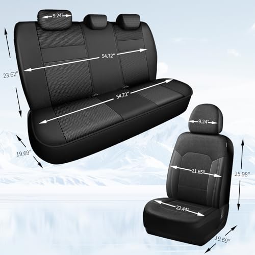 Image of HChengkikz Car Seat Covers, Air Mesh, Breathable (Black)