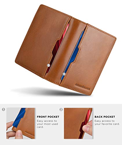Image of SERMAN BRANDS Wallets for Men Slim Mens leather RFID Blocking Minimalist Card Front Pocket Bifold Travel Thin