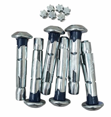 FERPASA® - Tornillos Fijación Inviolables para Barrera y Valla de Parking – Kit Fijación Seguridad Antirrobo, Acero de Alta Resistencia, 6 Unidades – Tornillos para Exterior