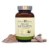 Herbal Roots Organic Saw Palmetto Capsules | 1,000mg per Serving | 60 Organic Vegan Capsules | Made