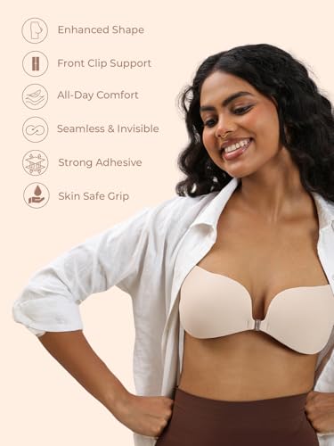 Image of UNDERNEAT Womens Supportable Adhesive Bra | Ideal for Backless & Strapless Outfits | Seamless and Invisible | Stick-On Bra with Lift & Shaping | Strong and Skin-Friendly Adhesive