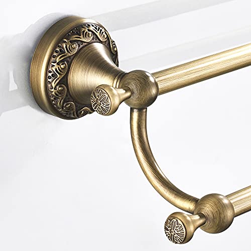 Leyden Brass Double Towel Bar,Adjustable Towel Rack Holder Antique Bathroom Accessories Wall Mount Vintage #TOP7