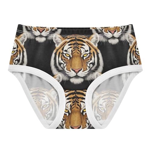 Toddler Underwear Floral 2t Cotton Girl Panties Cute Animals Briefs Girls Undies Watercolor Tigers Black