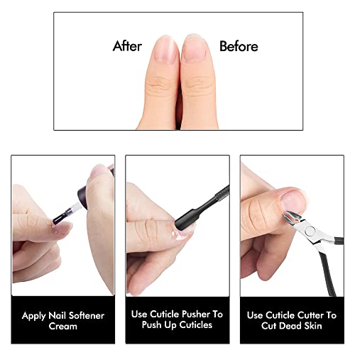 Cuticle Trimmer Cuticle Cutter Clippers - Ejiubas Cuticle Remover Tool Professional Stainless Steel Cuticle Scissors Manicure Pedicure Tool For Fingernails Not Include Cuticle Pusher Black Christmas #TOP4