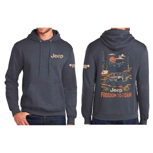Jeep Midweight Fleece Hoodie – Supersoft 52/48 Cotton-Poly Blend Sweatshirt with Lined Hood – Officially Licensed