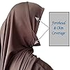 Hijab instantané XL une pièce Al Amira avec couvre-menton idéal pour la maison/bureau/mosquée/Madrassa/Umrah/Hajj/Ramadan/Aïd/cadeau, chocolat, Taille unique #3