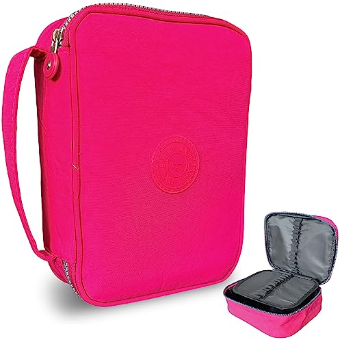 Estojo Box Escolar Grande 100 Lápis Nylon Com 25 Elásticos (Pink)