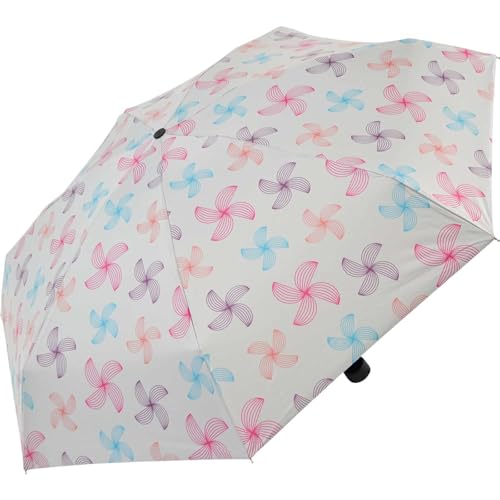 Doppler UV-Schutzschirm Carbonsteel Mini XS Damen Taschenschirm klein und stabil - Blüten bunt