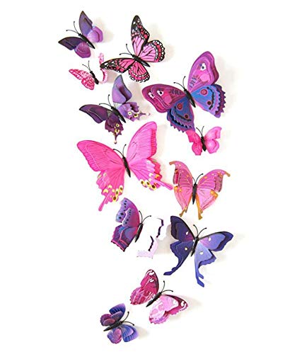 iDream 3D PVC Magnet Butterflies DIY Wall Sticker Home Decoration (Double Layer Purple, 12 pieces) (B0744GQ3KD) Amazon Price History, Amazon Price Tracker
