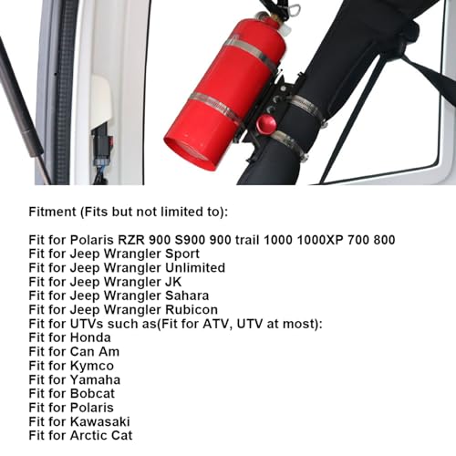 Support d'extincteur réglable rouge pour barre de roulement Jeep JK - 4