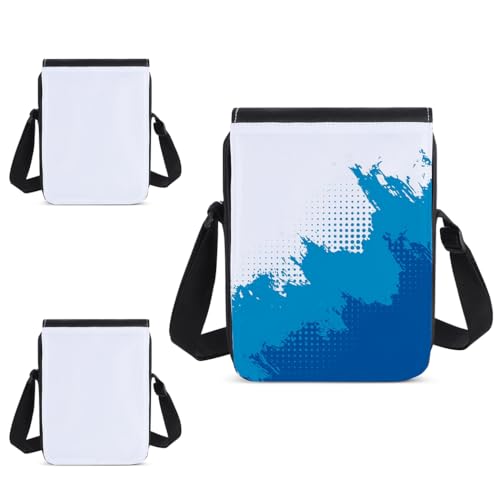 Adjustable Messenger Bags With Zippers For School, Work, Travel, 2 Pcs Sublimation Crossbody Bags, Blank Crossbody Bags For Diy, Printable Polyester Shoulder Bags, 9.4×7.1