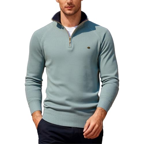 Pulls homme zip contre le froid : le pull en coton tricoté jacquard doux