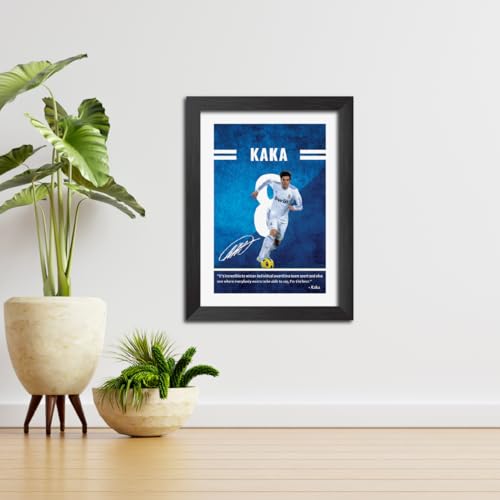 Image of TenorArts Kaka Quotes Poster Frame Real Madrid Laminated Photo Framed Painting with Matt Finish Black Textures (12 inches x 9inches)