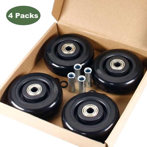 Image of 4 inch x 1.26 inch Push Cart Wheels PU Caster Workbech Wheels Grocery Cart Wheels