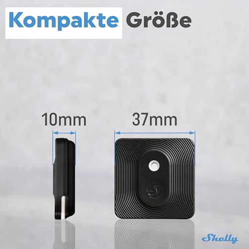 Shelly Blu H&T Schwarz | Bluetooth-gesteuerter Temperatur- und Luftfeuchtigkeitssensor | Spritzwassergeschützter und Staubdichter | Schutzklasse IP54 | iOS-Android-App | Gateway Erforderlich