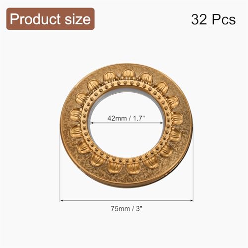 Œillets de rideaux coulissants 42 mm sable doré par lot de 32 pièces - 3