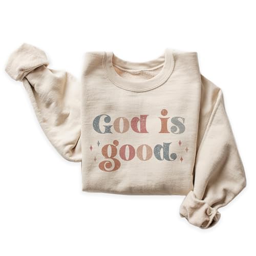 Aurlex Tees Boho God Is Good Sweatshirt, Christian Faith Sweater, Cute Religious Gift, Trendy Christian Clothing, Bible Verse Shirt, Unisex Crewneck Sweatshirt Sand4