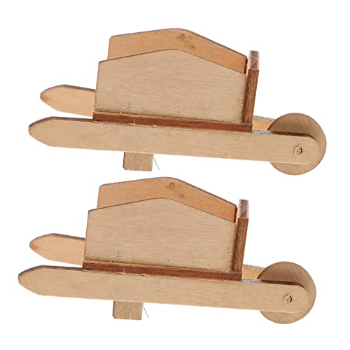 CIYODO 2 peças mini carro de madeira miniatura para decoração de e casas de bonecas acessório de brinquedo para paisagismo e crianças