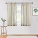 Mysky Home Back Tab and Rod Pocket Window Crushed Sheer Curtains for Living Room, Wood Beige, 51 x 63 inch, Set of 2 Crinkle Sheer Curtain Panels