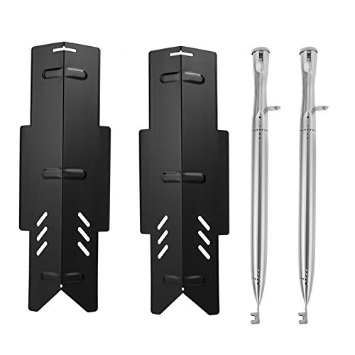 Bbqration Replacement Kit For Dyna-Glo Dgf350Csp Dgf350Csp-D, 2-Pack Porcelain Steel Heat Plate Heat Tent And 2-Pack Stainless Steel Burner Replacement Parts For Dyna-Glo Grill Dgf350Csp #TOP5
