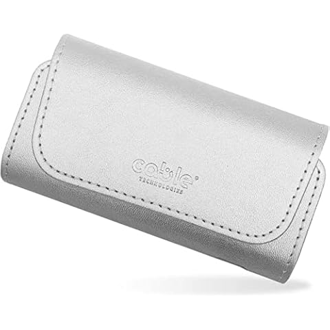 Cable Technologies Eco-Leather Case, Compatible with IQOS 3/3 Duo/2.4/2.4 Plus, Canvas and PU Leather Case, Iqos Organizer, Cover/Purse Electronic Cigarette Accessories (Luxury Silver) Cover