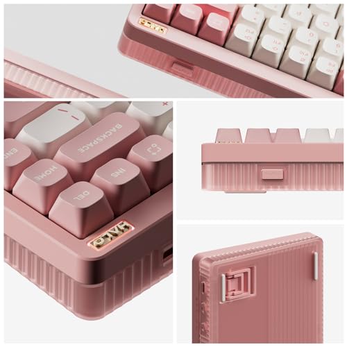 Image of nuphy Halo75 V2 Mechancial Gaming Kyeboard,75% Wireless Hot Swappable Keyboard,83 Kyes RGB Backlit,Support Bluetooth /2.4GHz /USB-C -Pink Blush Switch