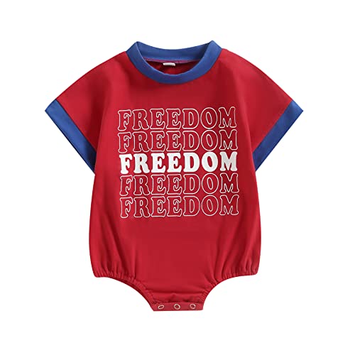 4th Of July Newborn Baby Clothes Bubble Romper Letter Print American Baby Clothes Neutral Baby Clothes
