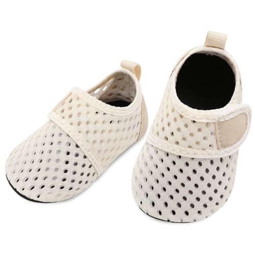 L-RUN Toddler Water Aqua Socks Quick Dry Swimming Shoes Barefoot Toddler Shoes Beige 6-12 Months=EU17-18