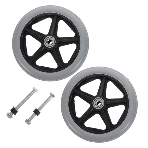 BESTYASH 2pcs Universal Wheelchair Front Wheels Replacement Parts 6 Inch Directional Casters for Outdoor Use