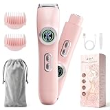GleamTrim Afeitadora Electrica Mujer 2 en 1, Rasuradora Mujer Zona Intima Impermeable IPX7,Afeitadora mujer Seco/HúMedo, Recortadora Corporal Mujer para Facial Brazos Axilas Pierna Bikini