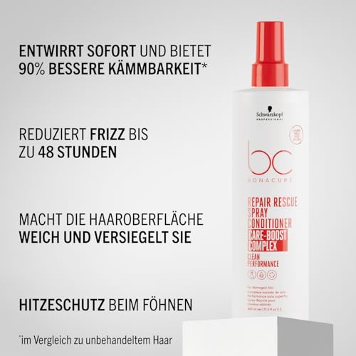 Schwarzkopf Professional Bonacure Repair Rescue Spray Conditioner Leave In Für Strapaziertes Haar Vegan Care Boost Complex Weniger… – Ansicht 3