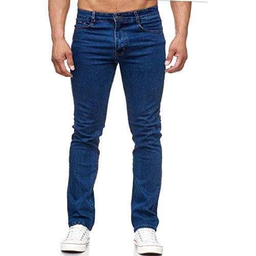 iProfash Herren Jeans Hose Regular Fit Dunkelblau Gerades Bein Stonewashed 806-BLAU (62) W48-L32