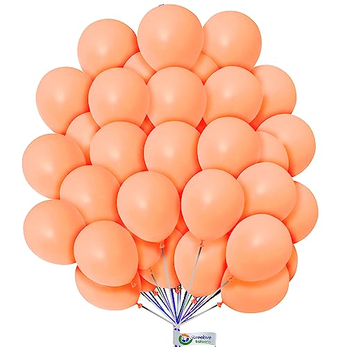 10 Inch Colorful Pastel Orange Balloons - 15 Pcs for Birthday, Wedding & Party Decorations
