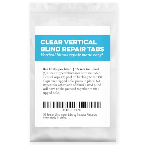 image for IMPRESA Vertical Blind Repair Tabs Kit - 20 Clear Stick-On Sets & 2 Al