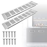 BOSCOW Lüftungsgitter, 2 Stück Lüftungsgitter Aluminium Silber Lüftungsgitter 300 x 80 mm