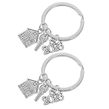 Baluue 2 Stück Schlüsselanhänger Zuhause Metall Graviert Einzugsgeschenk 2026 für Paare Familien Kompakter Taschen und Rucksackanhänger für Hausbesitzer