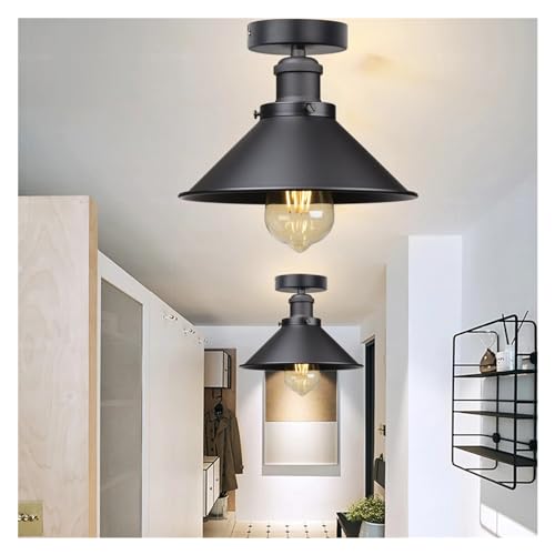 Lustre industriel en métal LED rétro pour plafond rustique