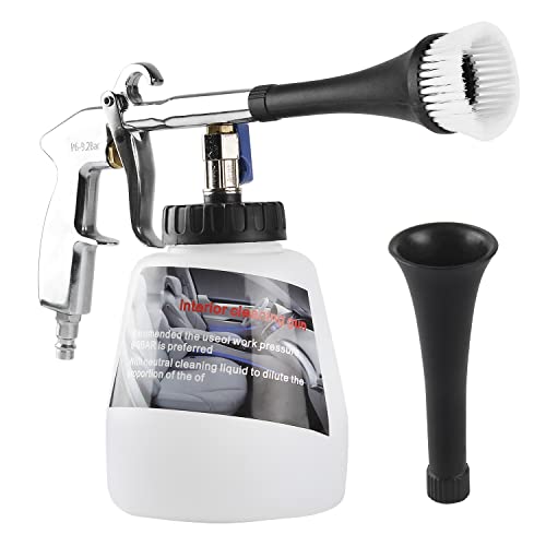 YAOBLUESEA Pistolet Nettoyage Voiture, Pistolet de Nettoyage pour Intérieur, Automatique Air Comprimé Pulvérisateur avec Brosse de Buse, Convient à Intérieur de Voiture Entretien Accueil Nettoyer